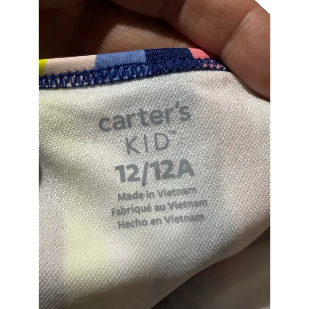 Carters 12 racer back one piece rainbow striped swimsuit nwt perfect